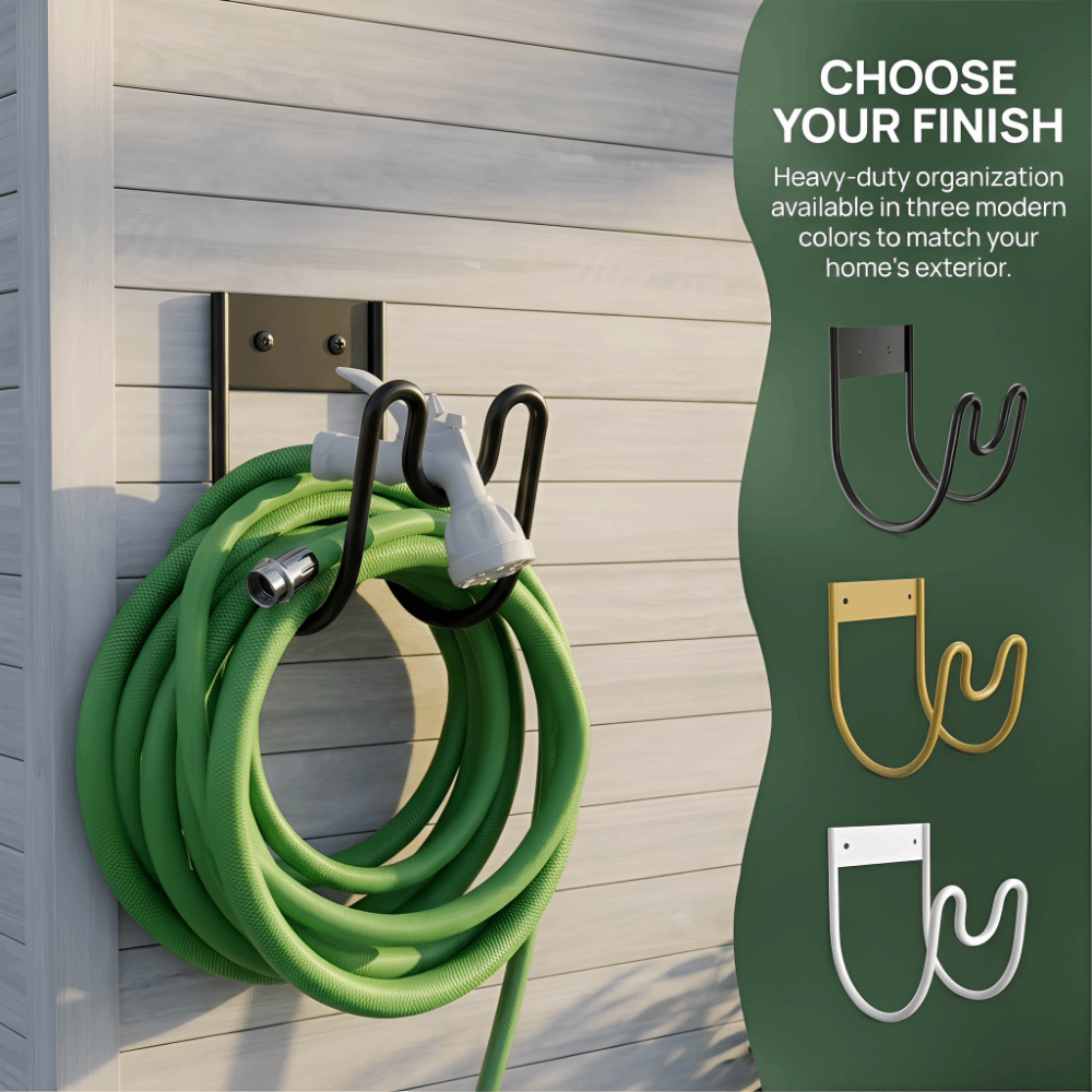 Gardena Hose Flex - Roestvrije tuinslanghouder, duurzame wandbevestiging, flexibele slanghanger,